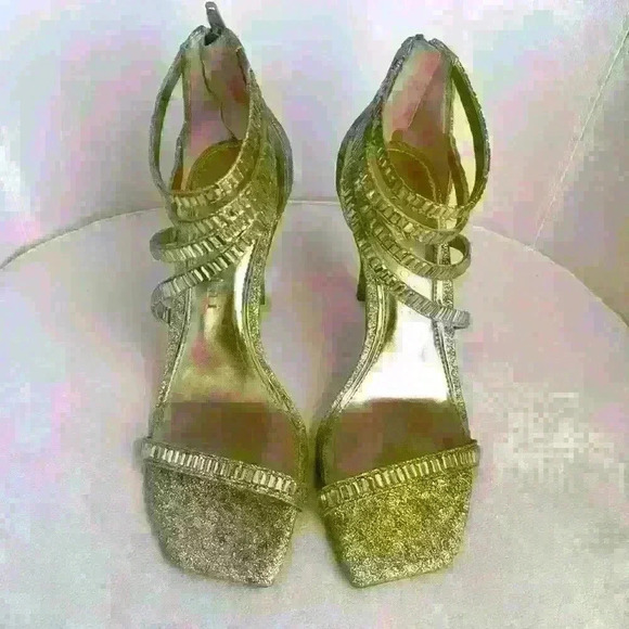 NWOT. Gianni Bini Shawn Sparkle Embellished Strappy Dress Sandal Heels. …